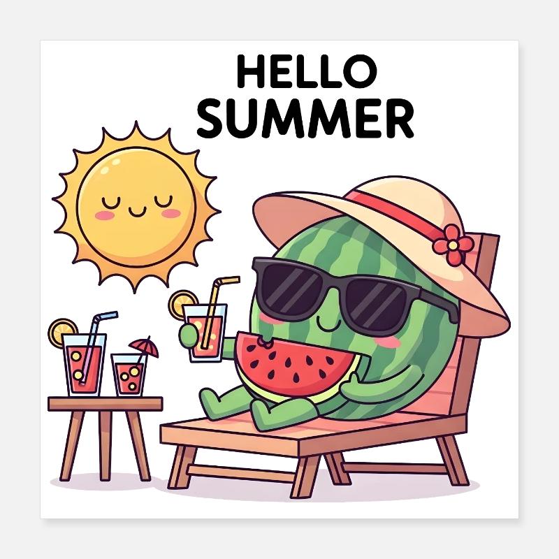 Hello Summer  Poster 40x40 cm