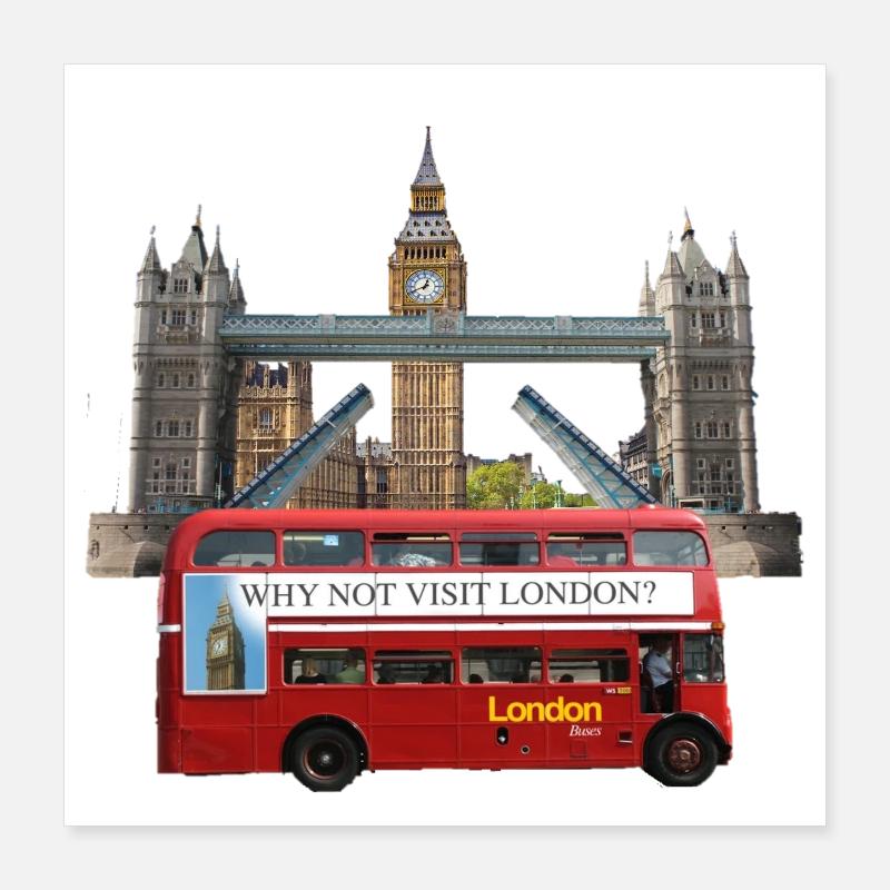 Collage de monuments de Londres Poster 40 x 40 cm