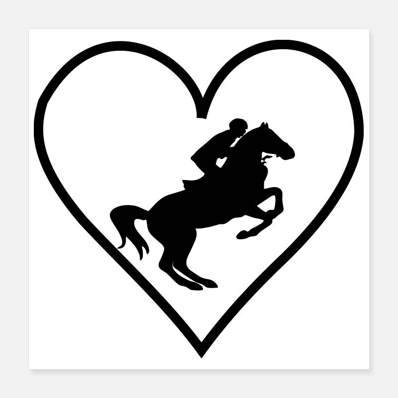 Coeur de cheval Poster 40 x 40 cm