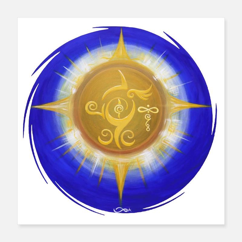 Création lumière de la protection divine 2 Poster 40 x 40 cm