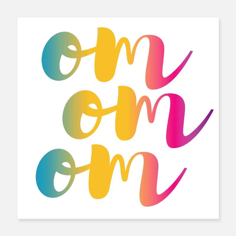 Om Yoga Namaste Rainbow Méditation Gradient Poster 40 x 40 cm