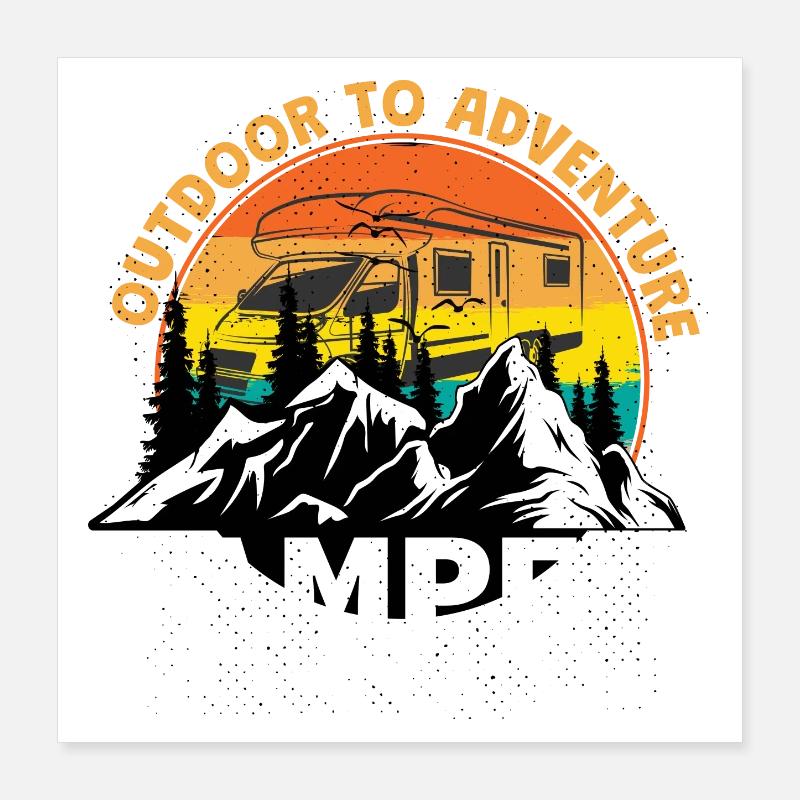 Camper Camping Holiday Gift Poster 16" x 16" (40x40 cm)