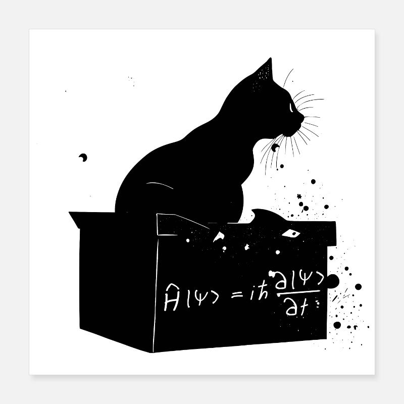 Le chat est vivant Poster 40 x 40 cm