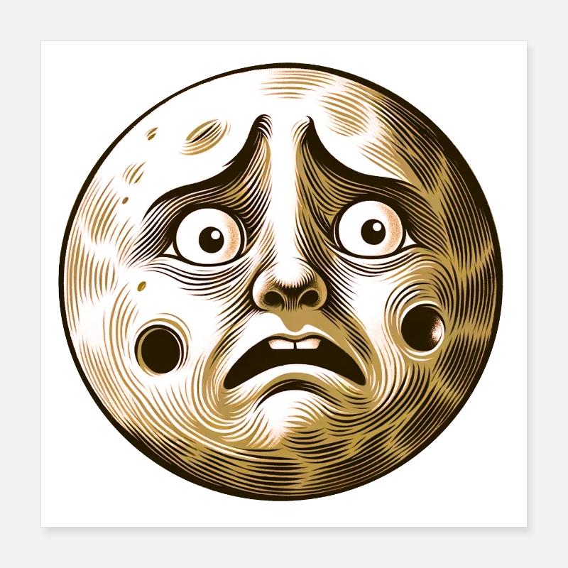 Skittish Moon Poster 16" x 16" (40x40 cm)
