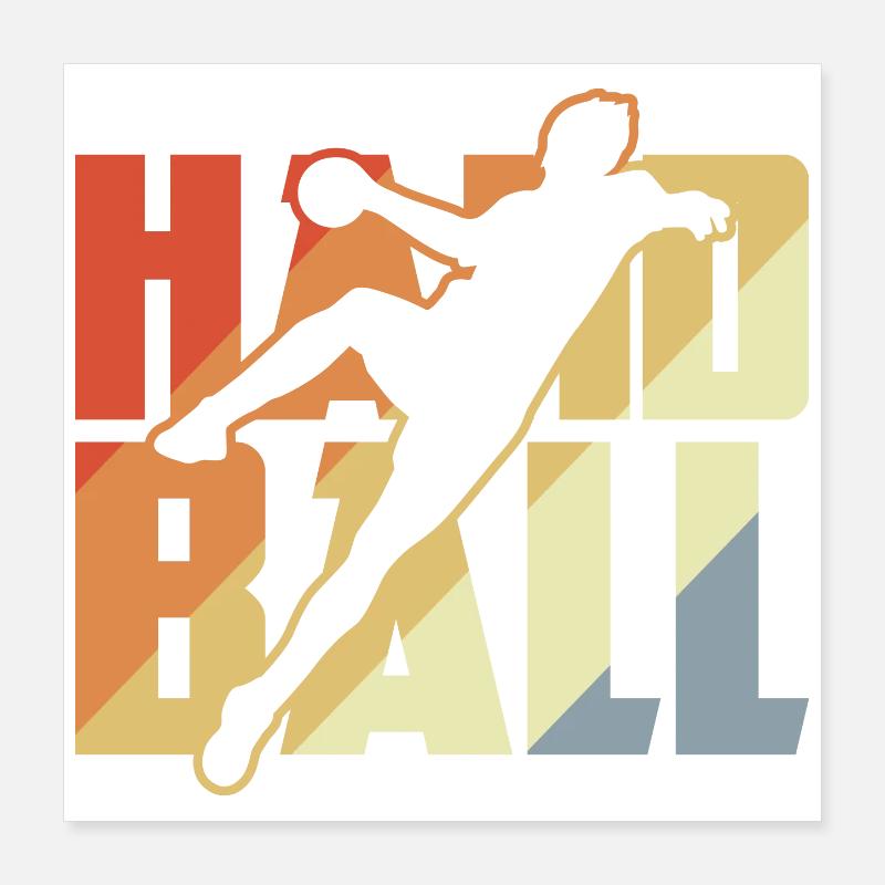 Vintage håndbold Poster 40x40 cm