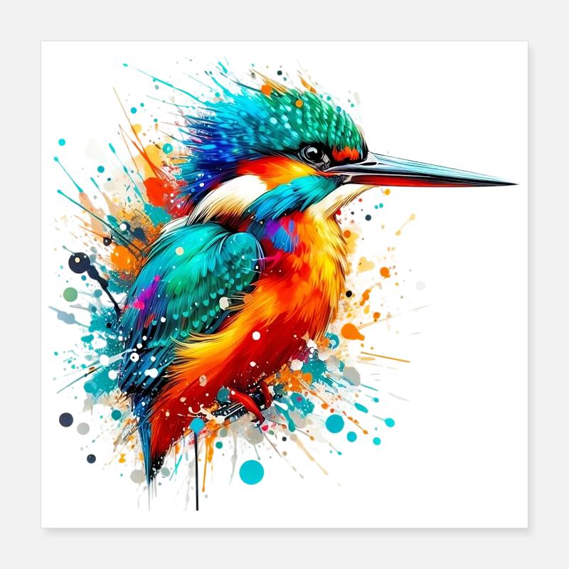 Eisvogel Poster 40x40 cm