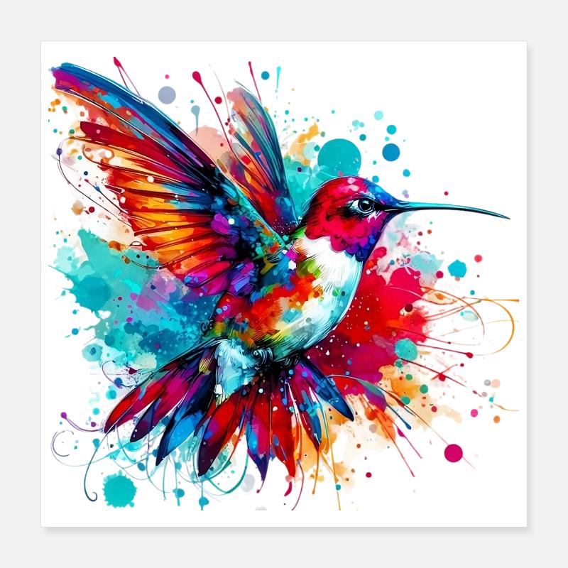 Kolibri Poster 40x40 cm
