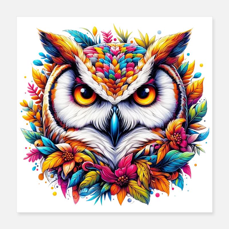 Hibou Poster 40 x 40 cm