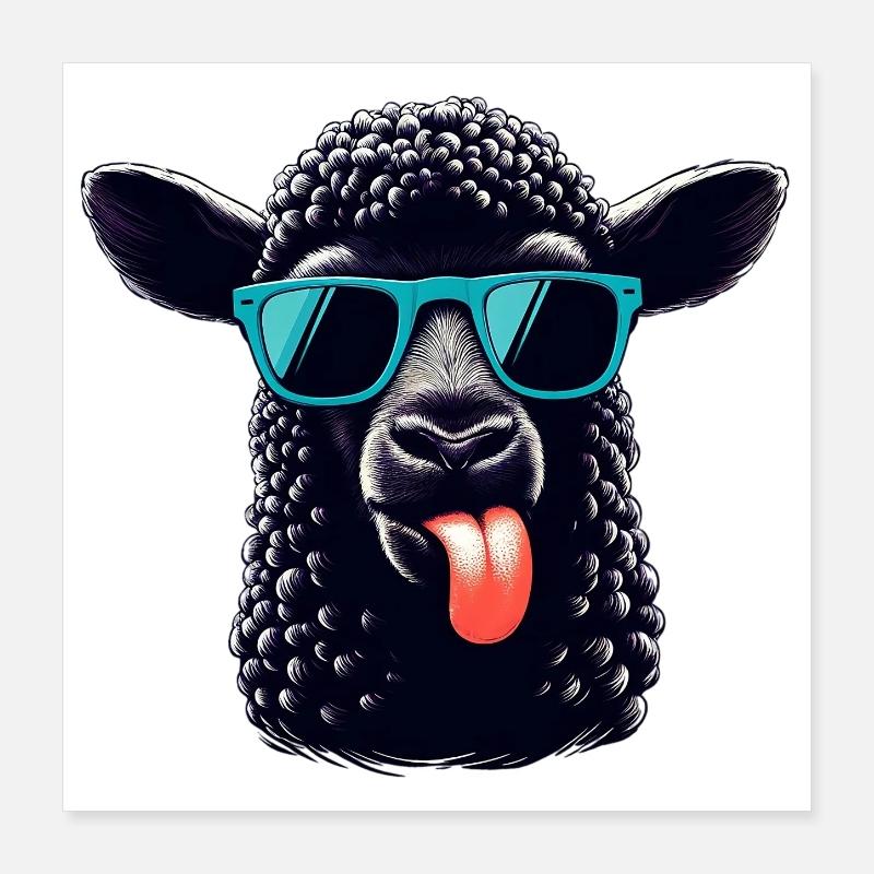 Schwarzes Schaf Poster 40x40 cm