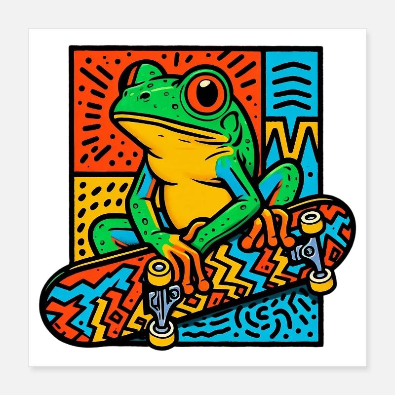 Planche à roulettes Frog Poster 40 x 40 cm