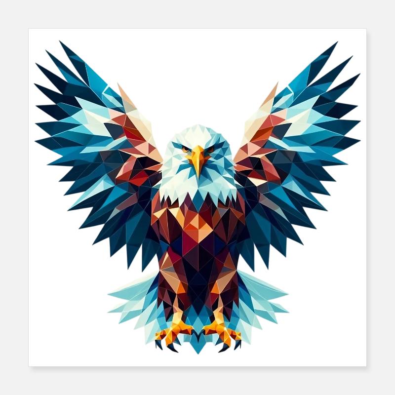 Polygonal Eagle Poster 16" x 16" (40x40 cm)