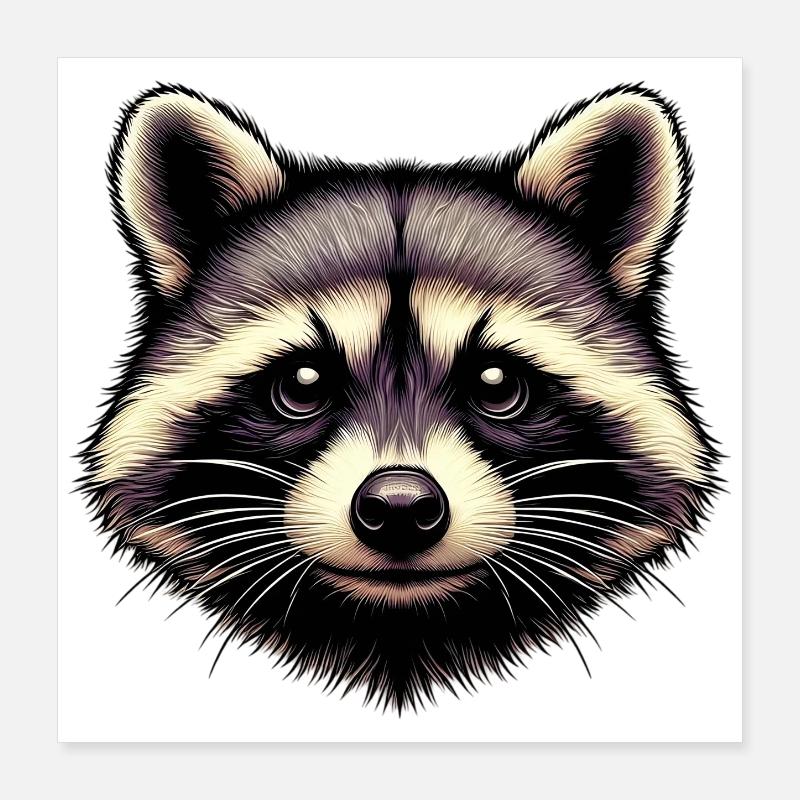 Waschbär Poster 40x40 cm