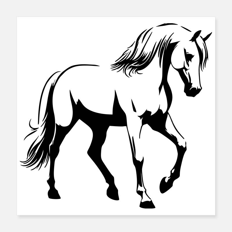 Cheval Arabe Poster 40 x 40 cm