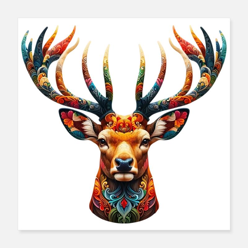 Cerf Poster 40 x 40 cm