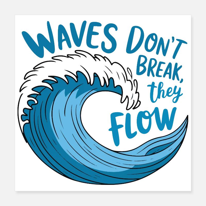 Conception de vagues fluides Poster 40 x 40 cm