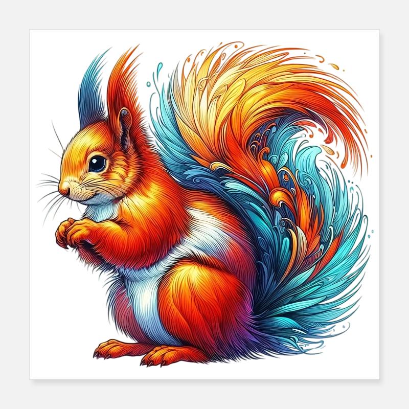 Eichhörnchen Poster 40x40 cm
