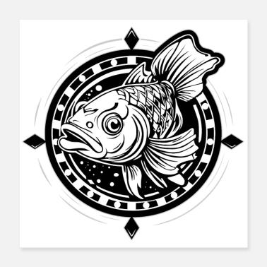 PESCE CARPA Poster 40x40 cm