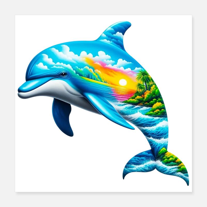 Delfin Poster 40x40 cm