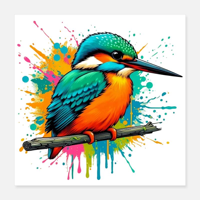 Eisvogel Poster 40x40 cm