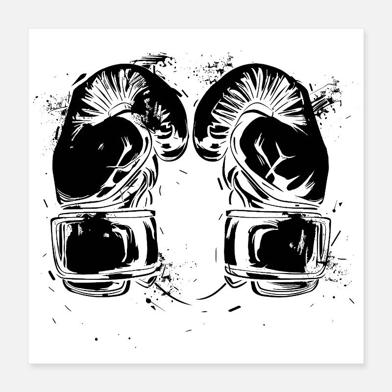 Kickboxhandschuhe Poster 40x40 cm