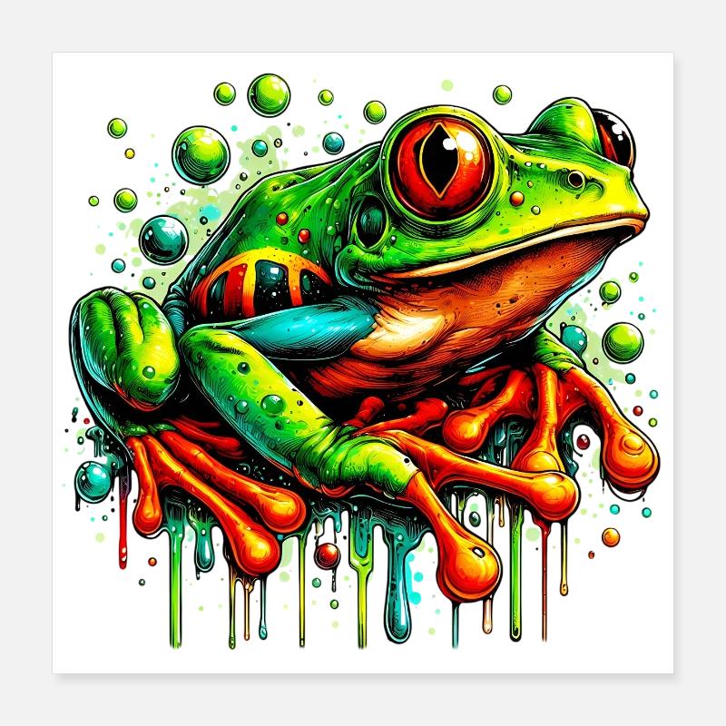 Frog Poster 16" x 16" (40x40 cm)