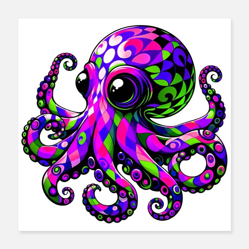 Octopus Poster 16" x 16" (40x40 cm)