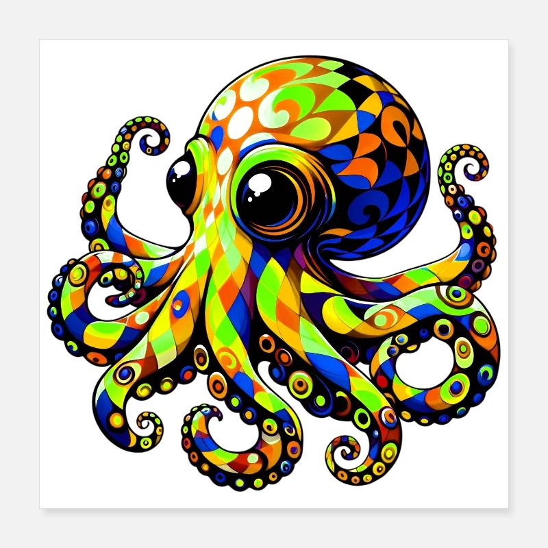 Pieuvre Poster 40 x 40 cm