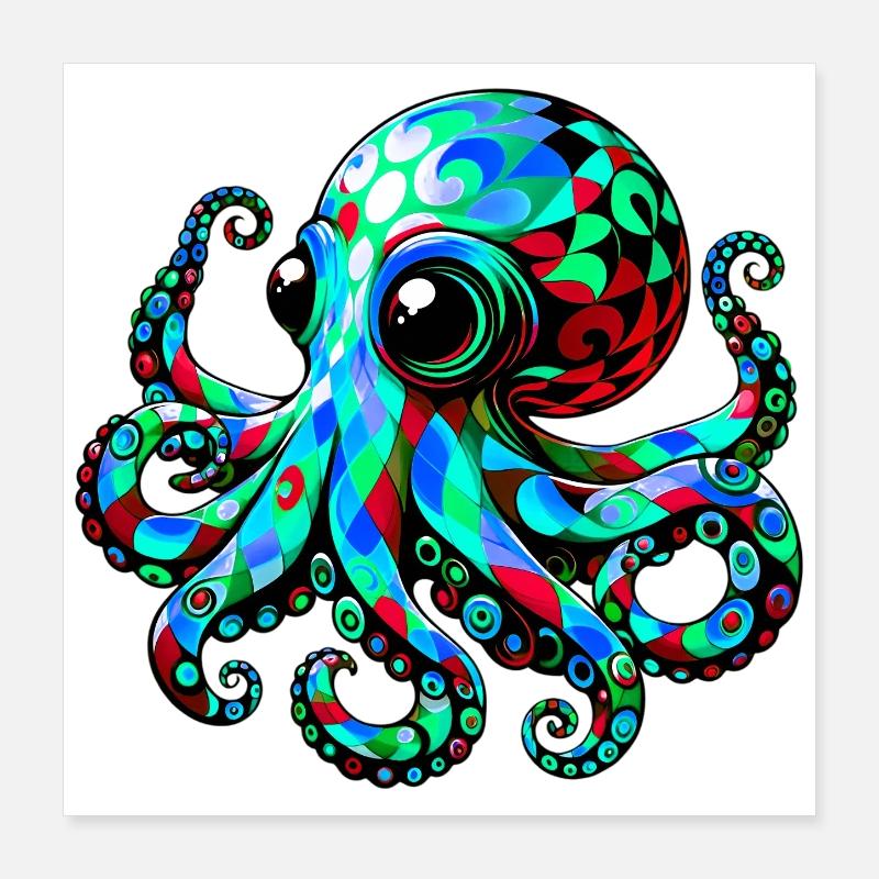 Pieuvre Poster 40 x 40 cm