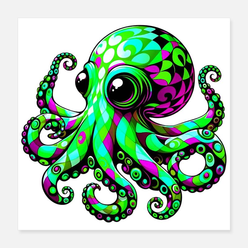 Pieuvre Poster 40 x 40 cm