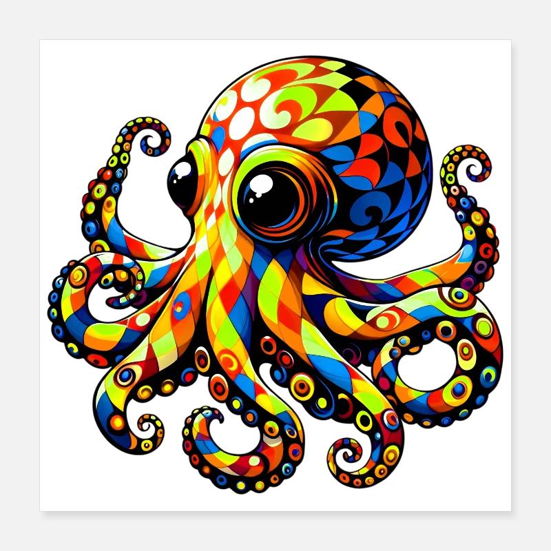 Pieuvre Poster 40 x 40 cm