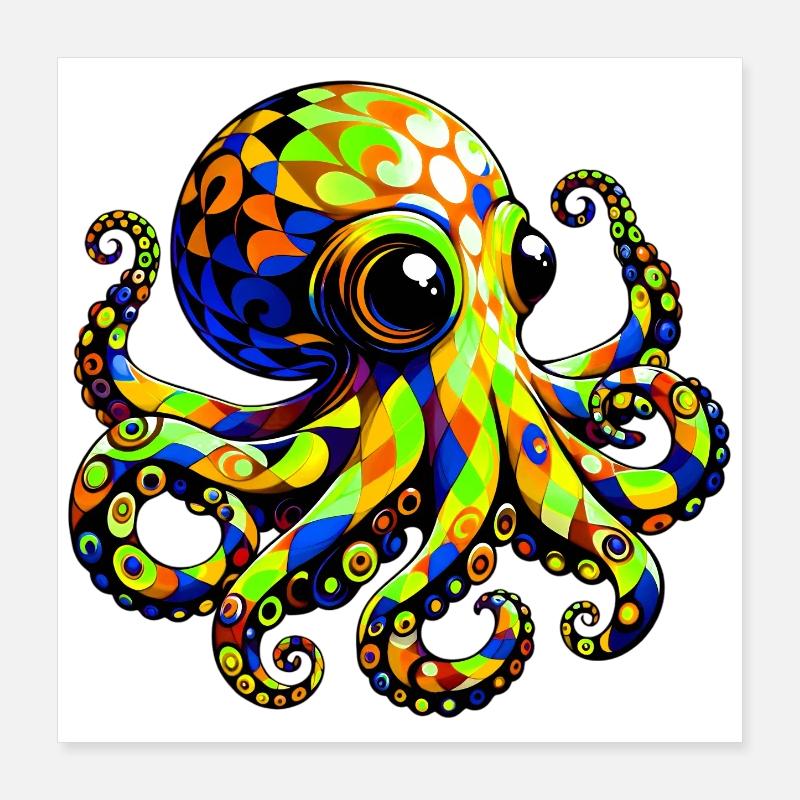 Krake Poster 40x40 cm