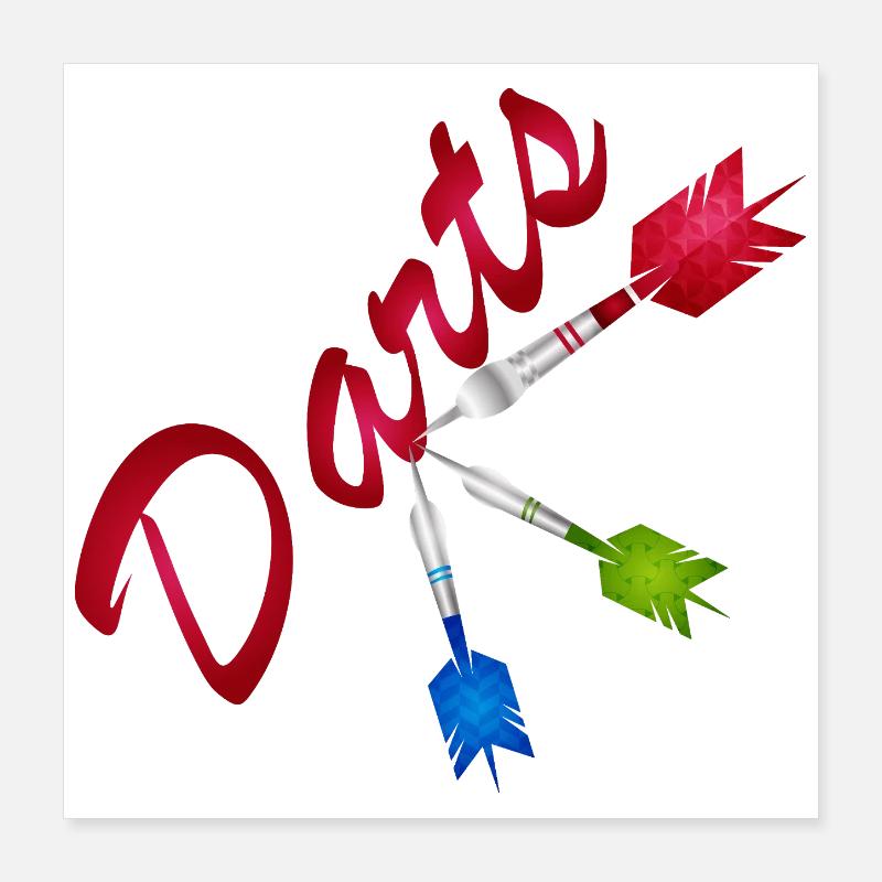 Fléchettes colorées avec lettrage de fléchettes Poster 40 x 40 cm