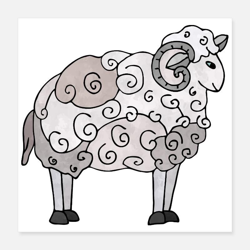 Ram Poster 16" x 16" (40x40 cm)