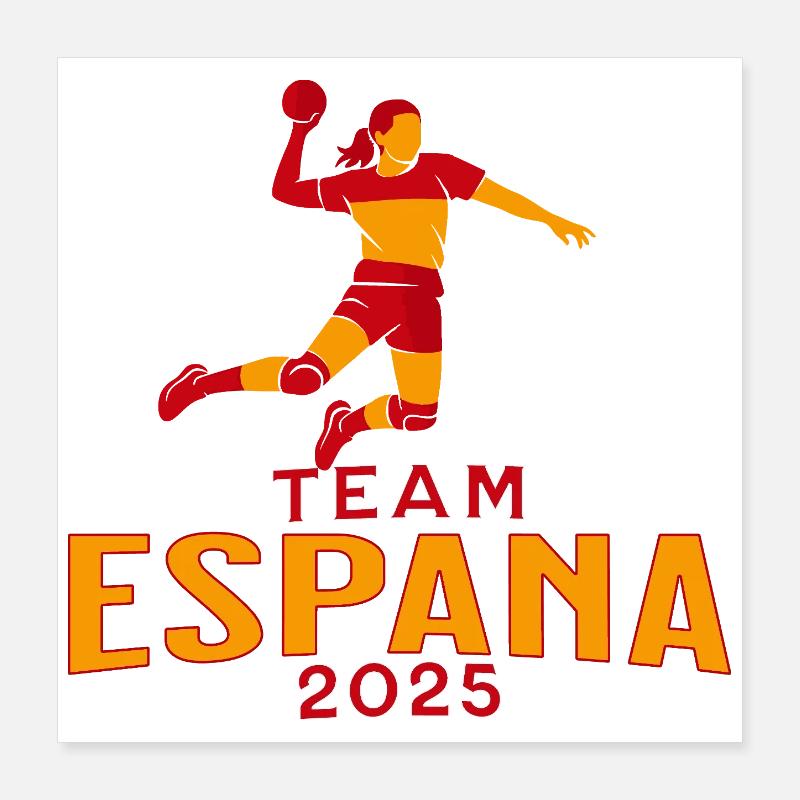 Handball World Cup 2025 Spain Pullover Hoodie Poster 16" x 16" (40x40 cm)