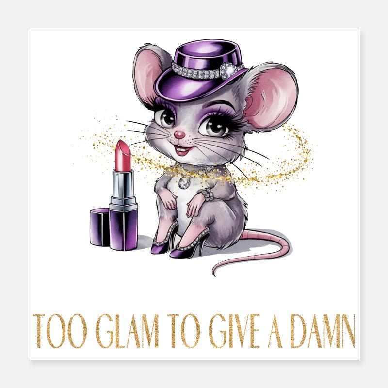 Hot Mouse med Glamour & Læbestift Poster 40x40 cm