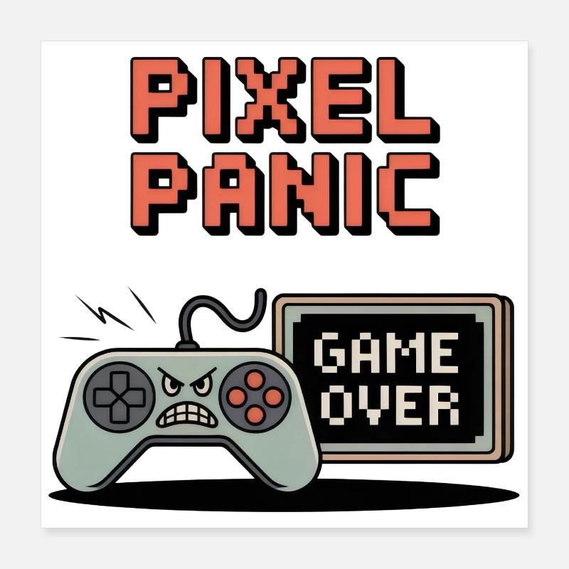 Pixel Panic – Modalità Game Over Rage Poster 40x40 cm