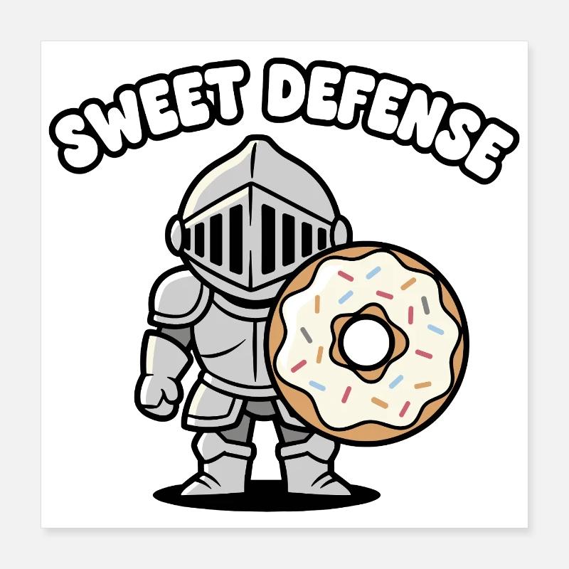 Ritter mit Donut Poster 40x40 cm