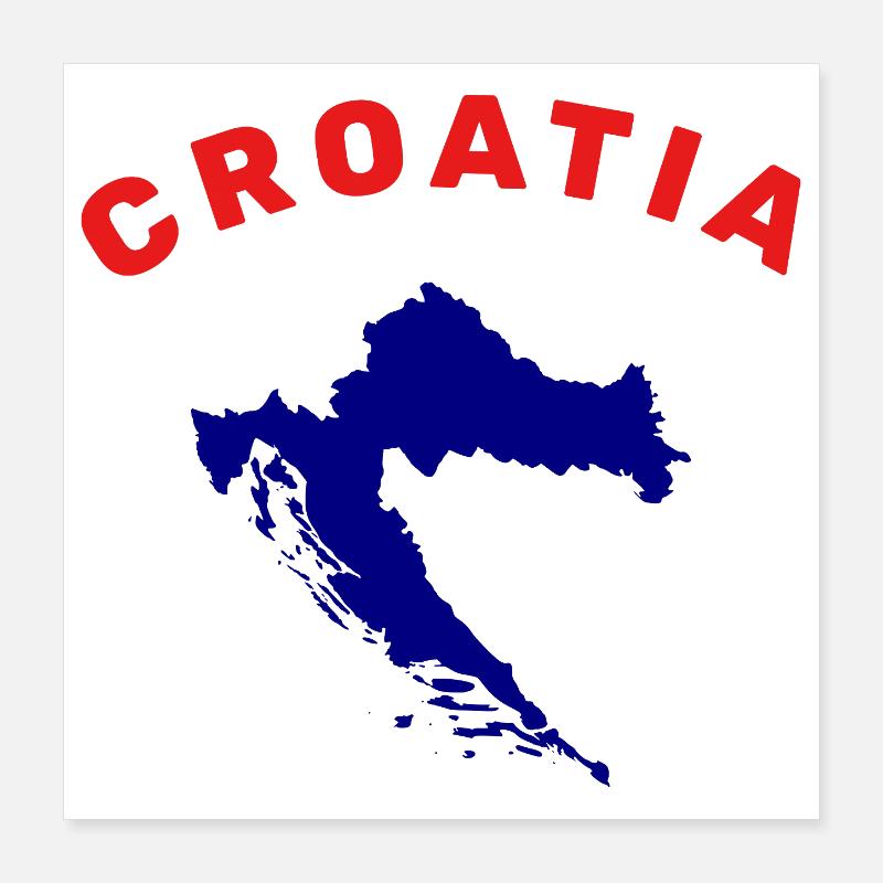 Croatia Map Poster 16" x 16" (40x40 cm)
