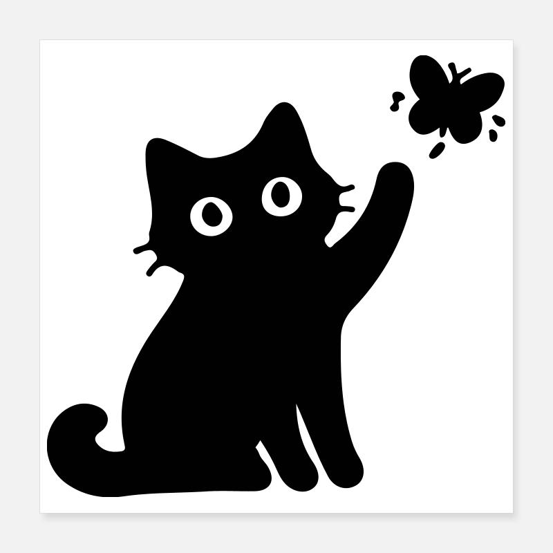 Chat drôle Poster 40 x 40 cm