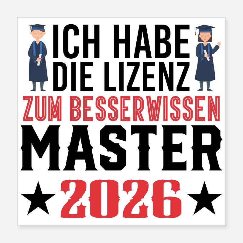 Master 2026 Diplôme Poster 40 x 40 cm