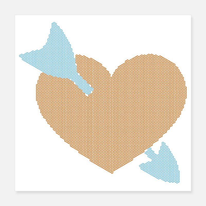Cœur transpercé par une flèche Poster 40 x 40 cm