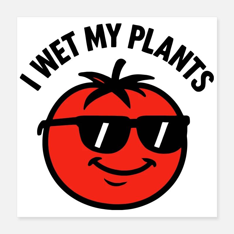 Ich befeuchte meine Pflanzen beim Tomatengärtnern Poster 40x40 cm