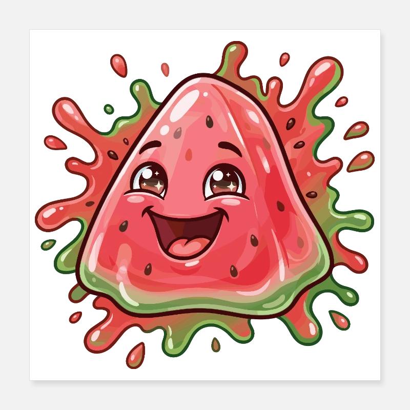 Fruity Water Fun Kawaii Poster 40 x 40 cm