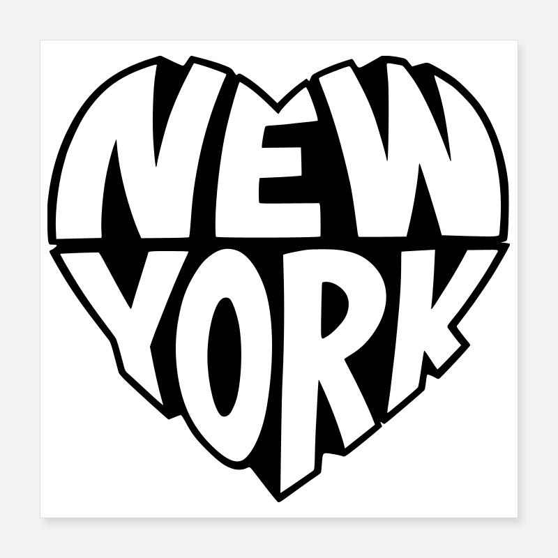New York angular heart Poster 16" x 16" (40x40 cm)