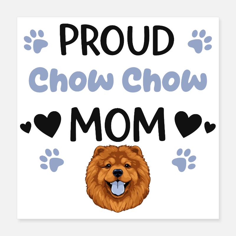 Stolze Chow Mutter, Chow-chow Poster 40x40 cm