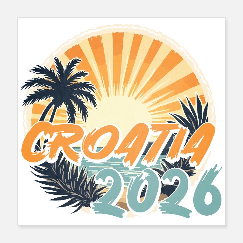 Croatia 2026 Poster 16" x 16" (40x40 cm)
