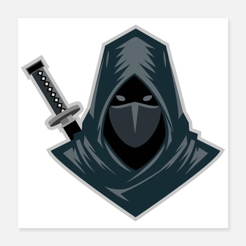 Shinobi Shadow Warrior Stealth Design Poster 16" x 16" (40x40 cm)