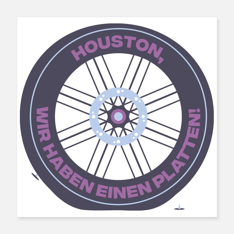 Blague sur la plaque de pneu de vélo à Houston Poster 40 x 40 cm