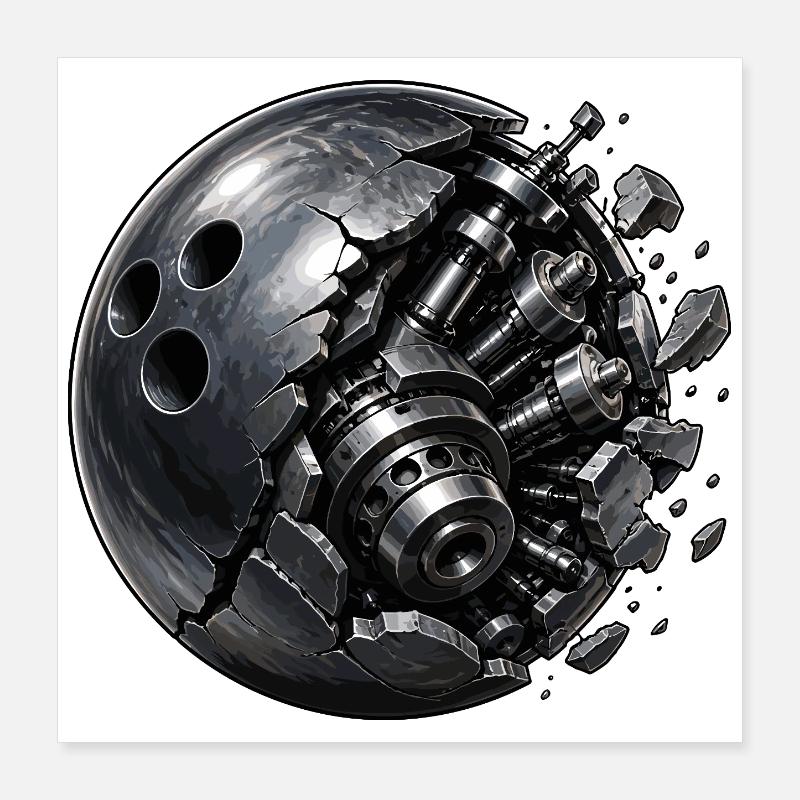 Mécanique principale de l’étoile de la machine à boule de bowling Poster 40 x 40 cm