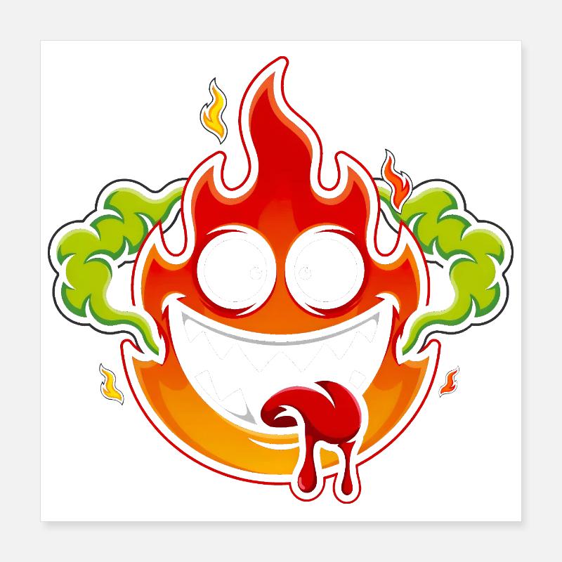 Crazy Fire Monster Poster 16" x 16" (40x40 cm)